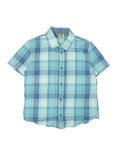 Pre-owned Rumi + Ryder Kids' Short Sleeve Button Down Shirt In Blue