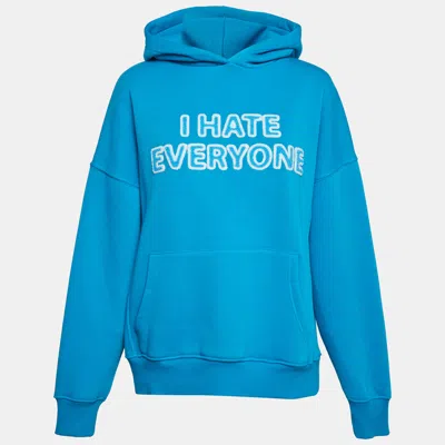 Pre-owned Rumor Blue "i Hate Everyone" Intarsia Cotton Knit Hoodie S