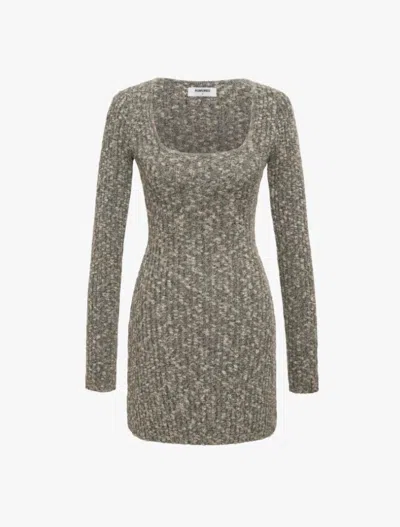 Rumored Alpine Mini Dress In Granite In Grey