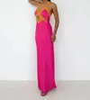 Rumored Crossroads Maxi Dress In Fuschia