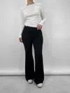Rumored Fold Over Knit Flare Pants In Black In Black