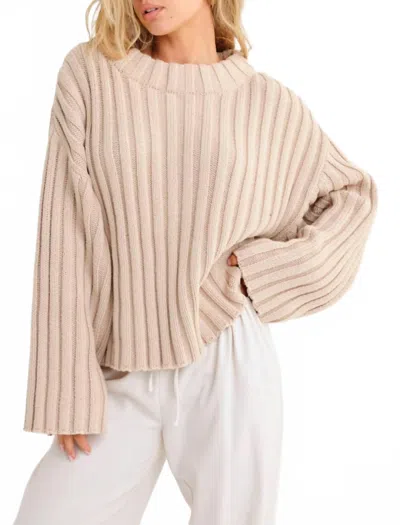 Rumored Greenwich Pullover Sweater In Sand In Neutral