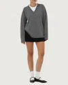 Rumored Hunter V-neck Sweater In Gray In Gray
