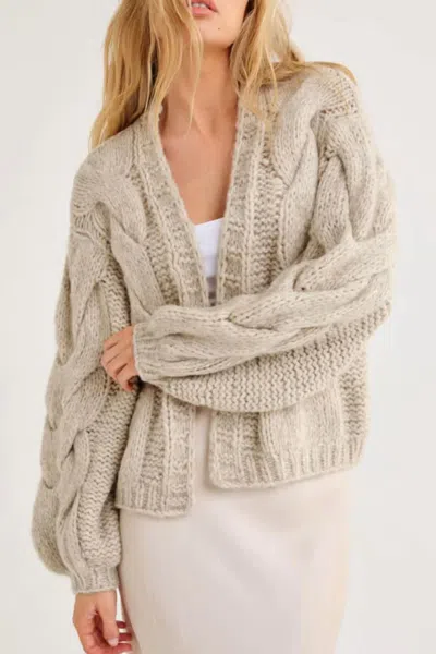 Rumored Mimi Cardigan In Oatmeal Heather In Gray