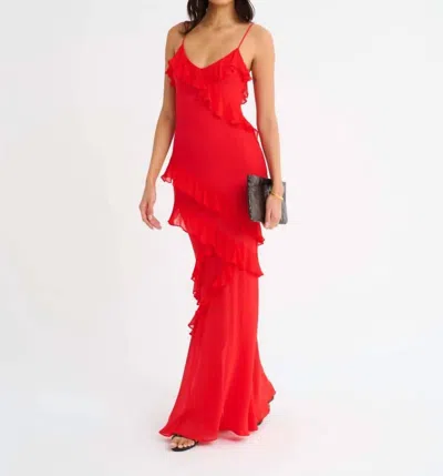 Rumored Sao Paulo Maxi Dress In Poppy In Red