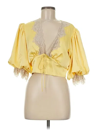 Rumored Short Sleeve Blouse In Yellow