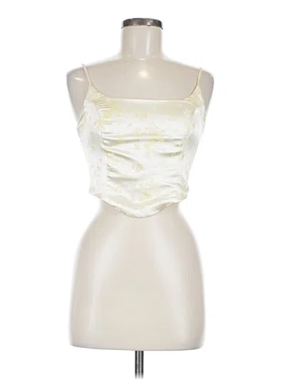 Pre-owned Rumored Sleeveless Top Gold Strapless Neckline Tops