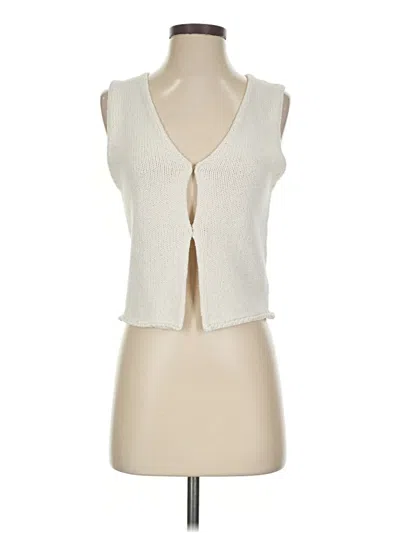 Pre-owned Rumored Sleeveless Top Ivory Plunge Neckline Tops