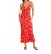 Rumored Sunny Midi Dress In Havana Bloom In Red