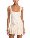 Rumored Sunwashed Romper In White