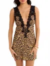 Rumored Venice Leopard Mini Dress In Multi In Multi