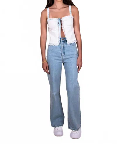 Rumored Vintage Love Cami Top In White/blue In Multi