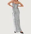 Rumored Vintage Slip Maxi Dress In Disco In Gray