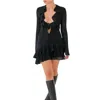 Rumored Waterfall Mini Dress In Black In Black