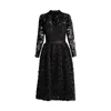 Rumour London Women's Black Grazia Midi Dress With Lace Bodice And Ruffled-tulle Skirt In Black