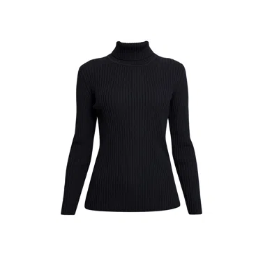 Rumour London Women's Black Mia Ribbed Turtleneck Sweater