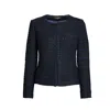 Rumour London Women's Blue Camille Cotton Tweed Jacket In Navy In Blue