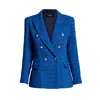Rumour London Women's Cambon Wool-blend Boucle Tweed Blazer In Royal Blue In Blue
