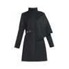 Rumour London Women's Grey Mayfair Asymmetric Charcoal Wool Blend Coat In Grey