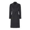 Rumour London Women's Isabella Grey Wool And Cashmere Blend Coat With Double-breasted Silhouette And Pleated Back In Grey
