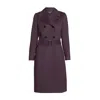 Rumour London Women's Isabella Wool And Cashmere Blend Coat With Double-breasted Silhouette And Pleated Back In Da In Purple
