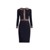 RUMOUR LONDON WOMEN'S LYNN BLACK JERSEY DRESS WITH SNAKE-EFFECT TRIM