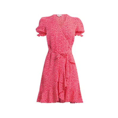 Rumour London Women's Myla Ruffled Wrap Dress With Short Sleeves In Red Print