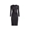 Rumour London Women's Rebecca Black Soft Jersey Dress With Waistline Drapes And A Detachable Collar In Black