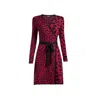 Rumour London Women's Red / Black Savannah Jacquard-knit Wrap Dress With Animal Pattern In Red In Red/black