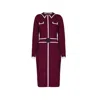 Rumour London Claire Knitted Jacquard Dress In Mulberry In Red