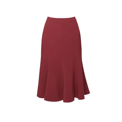 Rumour London Women's Red Lucy Wool Midi Skirt In Berry