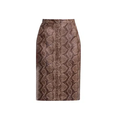 Rumour London Women's Sandy Snake Skin Faux Leather Pencil Skirt In Black