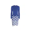 Rumour London Women's Sea & Sky Knitted Jacquard Dress In Azure Blue In Blue