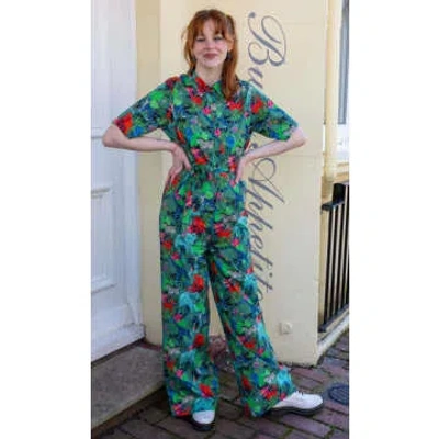 Run And Fly Jungle Stretch Jumpsuit In Green