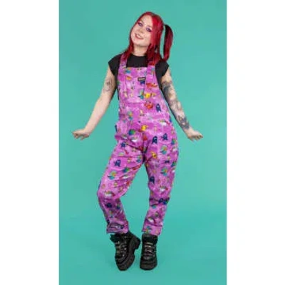 Run And Fly Katie Abey Word Spells Dungarees In Purple