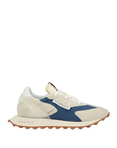 Run Of Man Sneakers Beige Size 9 Leather, Textile Fibers
