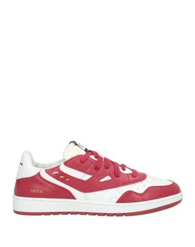 Run Of Man Sneakers Burgundy Size 9 Leather In Red