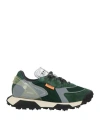 Run Of Man Sneakers Dark Green Size 12 Leather, Textile Fibers In Green