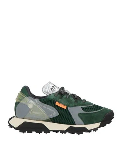Run Of Man Sneakers Dark Green Size 12 Leather, Textile Fibers