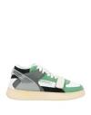 Run Of Man Sneakers Green Size 9 Leather, Textile Fibers In Green