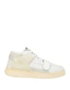 Run Of Man Sneakers Ivory Size 9 Leather In White