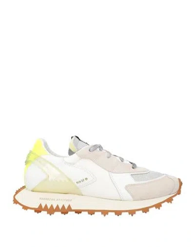 Run Of Man Sneakers Light Grey Size 9 Leather, Textile Fibers