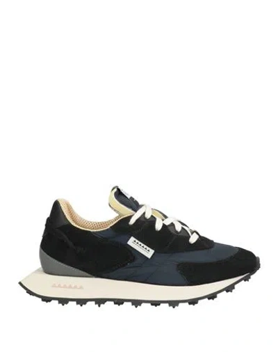 Run Of Man Sneakers Midnight Blue Size 8 Textile Fibers, Leather