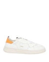 Run Of Man Sneakers Ivory Size 7 Soft Leather, Textile Fibers In Off White