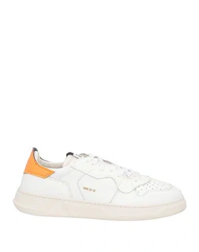 Run Of Man Sneakers Ivory Size 7 Soft Leather, Textile Fibers In White