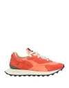 Run Of Man Sneakers Orange Size 6 Leather, Textile Fibers In Multi