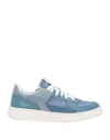 Run Of Man Sneakers Pastel Blue Size 12 Leather, Textile Fibers In Blue