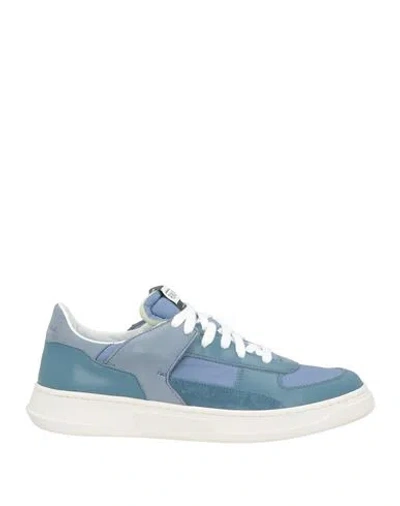 Run Of Man Sneakers Pastel Blue Size 12 Leather, Textile Fibers
