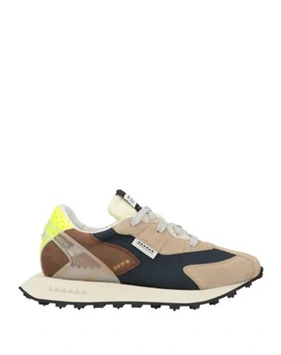 Run Of Man Sneakers Sand Size 9 Leather, Textile Fibers