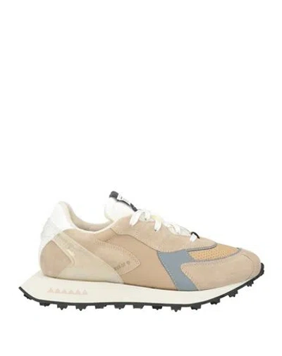 Run Of Man Sneakers Sand Size 9 Leather, Textile Fibers